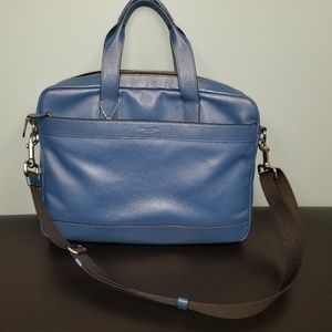 Coach man smooth leather briefcase in marine